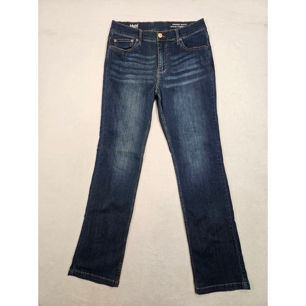 Mugsy Hamms Boot Cut Jeans Mens 33x33 Dark Wash Stretch Denim FLX3NBHM-3233